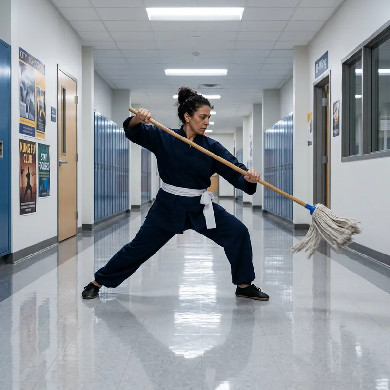 A Kung Fu Janitor: Martial Arts Meets Cleanliness A Kung Fu Janitor: Martial Arts Meets Cleanliness