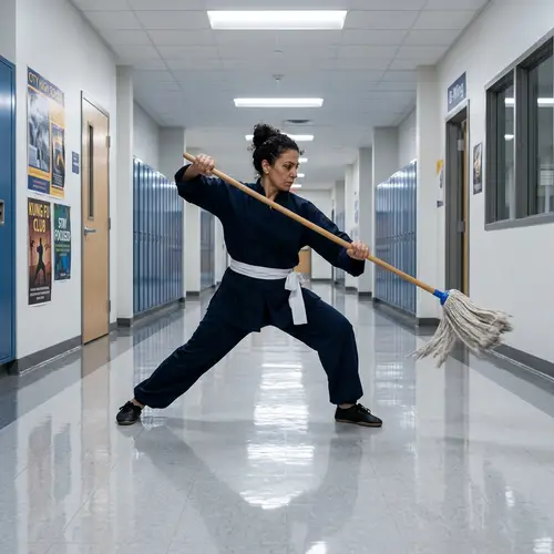 A Kung Fu Janitor: Martial Arts Meets Cleanliness