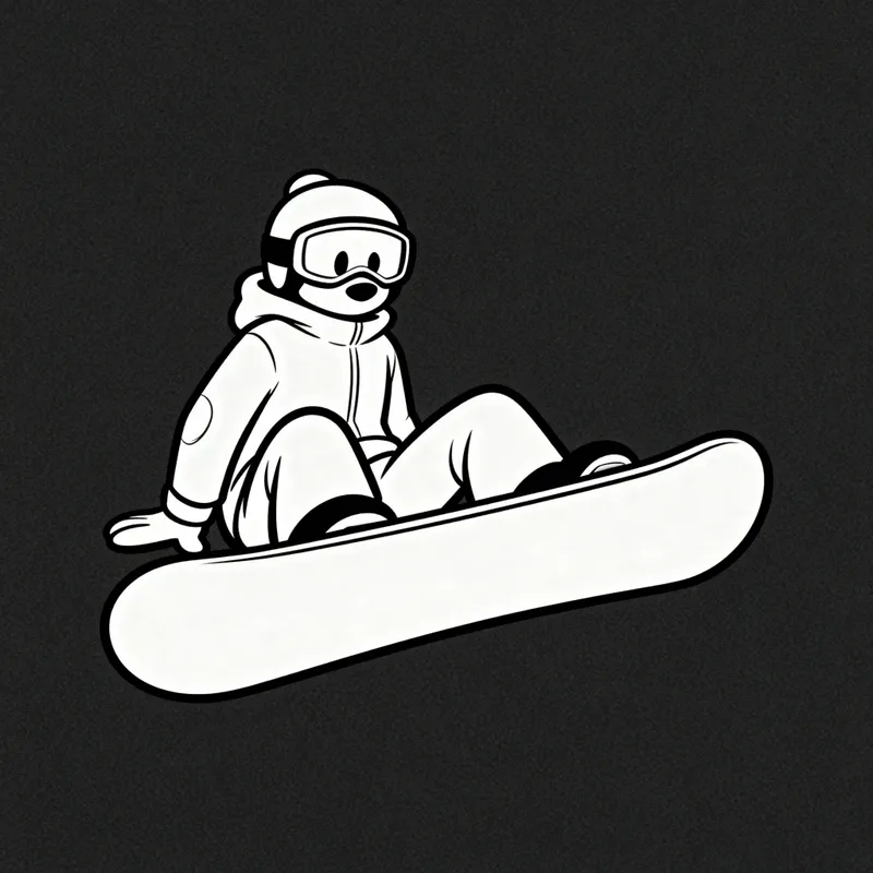 Snowboarder Sitting with Board Design Snowboarder Sitting with Board Design