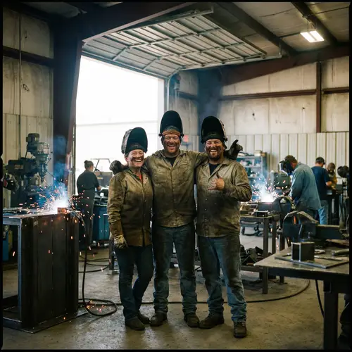 Happy Welders: A Joyful Team in Action