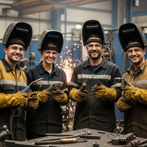 Happy Welders: A Joyful Team in Action