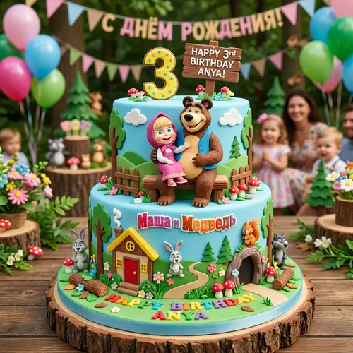 Masha and the Bear Cake - Delightful Treats