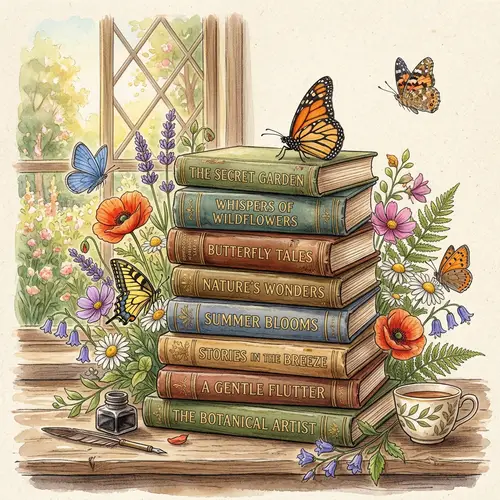 Books, Flowers & Butterflies: A Beautiful Drawing