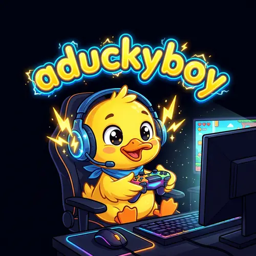 Aduckyboy - Yellow Gamer Duckling with Lightning Ears