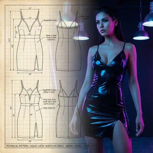 Stunning Bodycon Dress Sewing Pattern - Liquid Latex Look