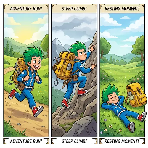 Cartoon Character Poses for Adventure Lovers