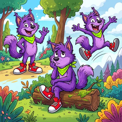 Original Cartoon Character in Fun Poses