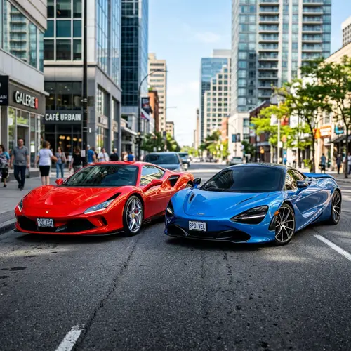 Vivid Sports Cars | Red & Blue High-Performance Vehicles