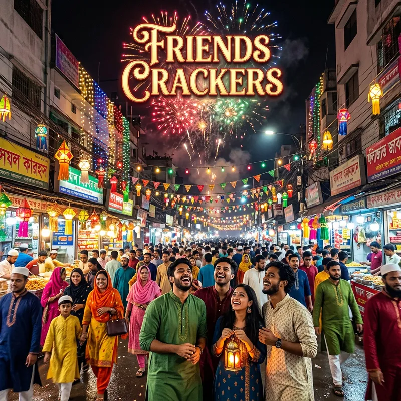 Vibrant Ramadan Celebration with Friends Crackers