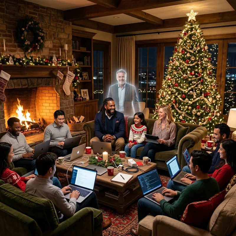 Elegant Christmas Tree Lighting Event in Luxury Flat