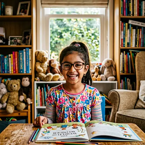 Young South Asian Girl with Stylish Glasses and Bright Smile