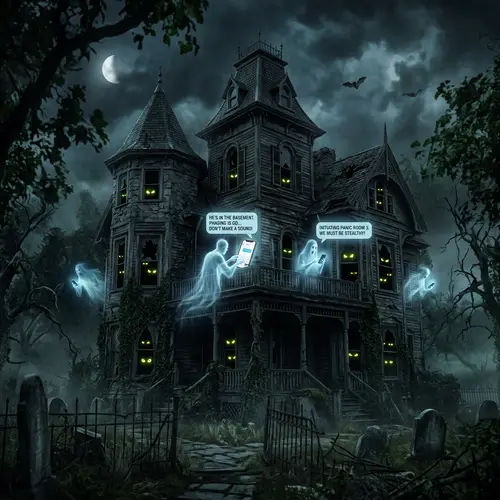Haunted House with Ghostly Tech Mysteries