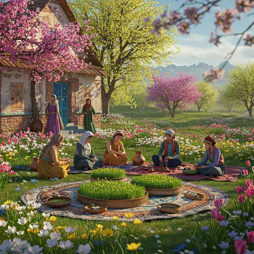 Vibrant Nowruz Celebrations in Spring Landscapes
