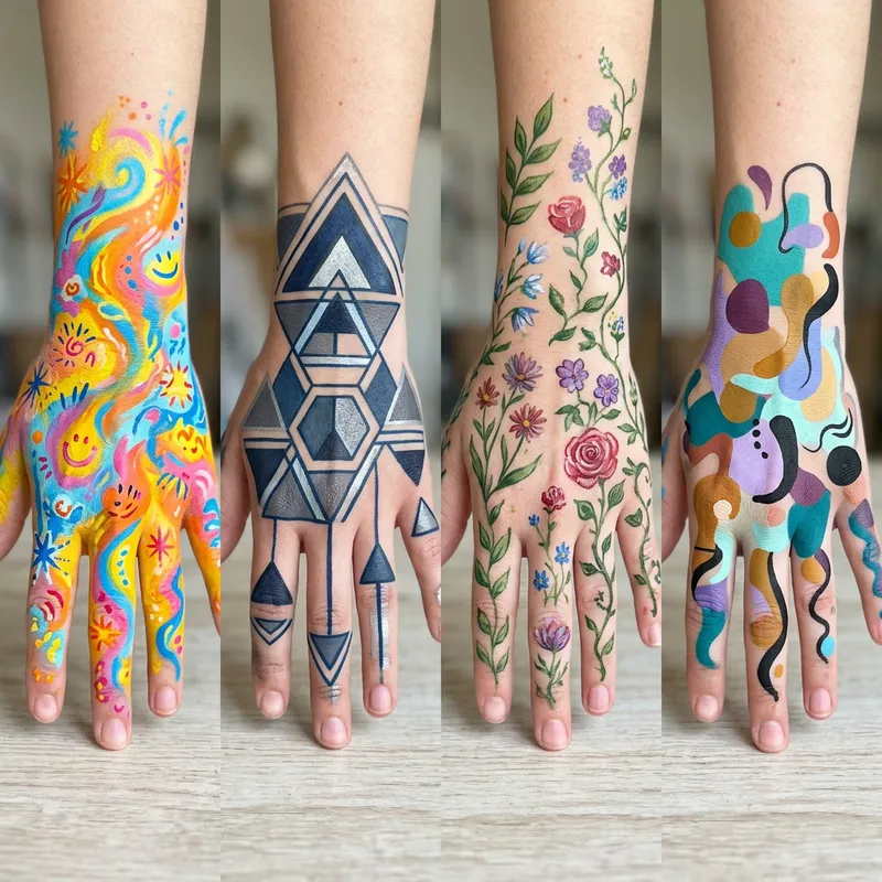 Express Yourself with 4 Unique Hand Art Designs