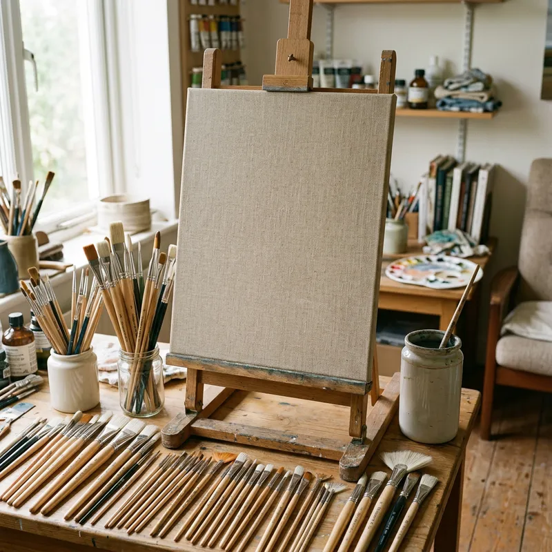 Unleash Your Creativity with Paintbrushes on an Empty Canvas