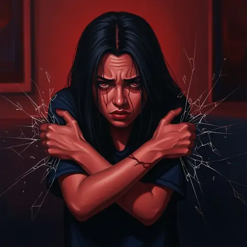 Controlling Girlfriend Acrylic Painting