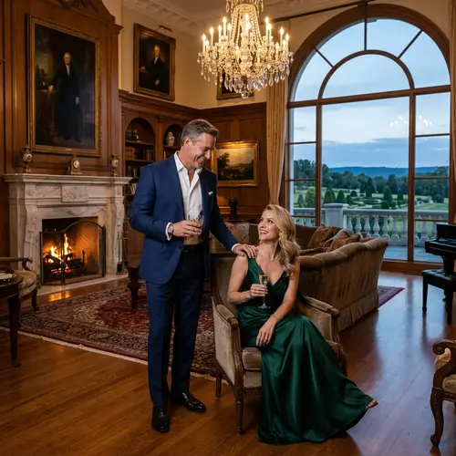 Luxury Living: Wealthy Couple in a Mansion