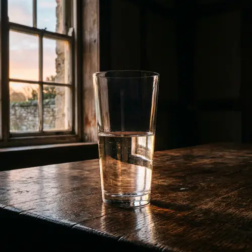 Symbolic Image of Glass Half Filled | Mysterious Play of Light