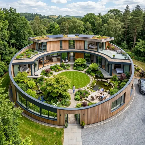 Unique House Design with Central Garden