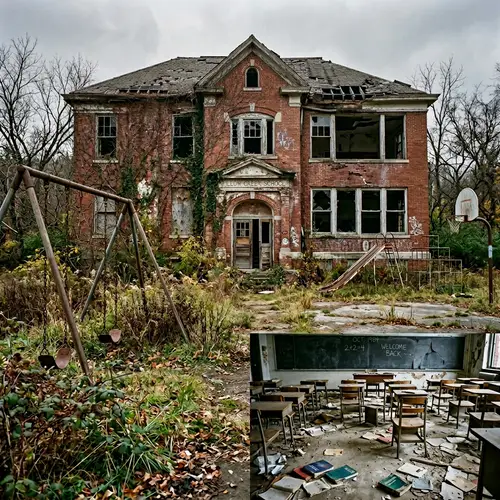 Abandoned School Building: Eerie Scenery of Decay