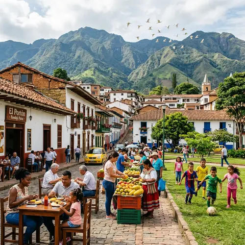 A Typical Day in Colombia: Vibrant Scenes of Bandeja Paisa, Fresh Markets, and Soccer Fun