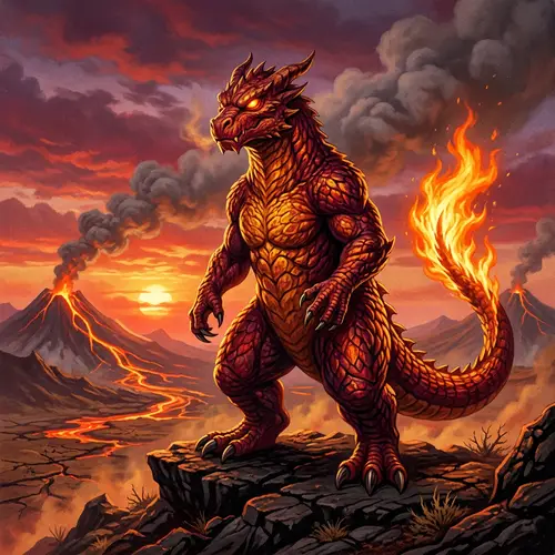 Majestic Fire-type Creature | Mythical Beast Inspires Strength