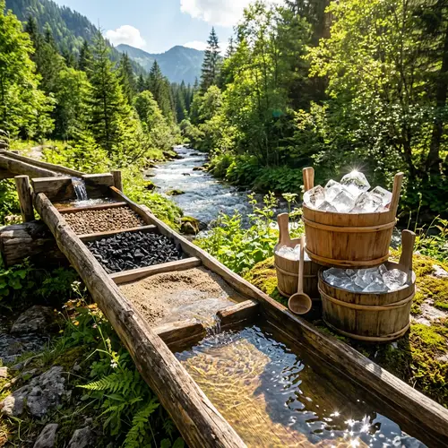 Tranquil Water Filtration Process in a Natural Setting