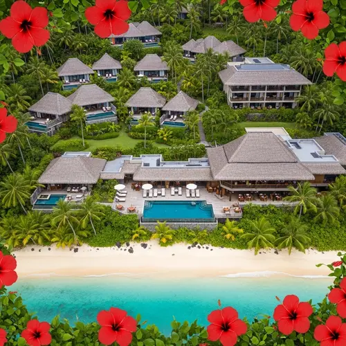 Lush Beachfront Resort with Villas & Hotel Rooms