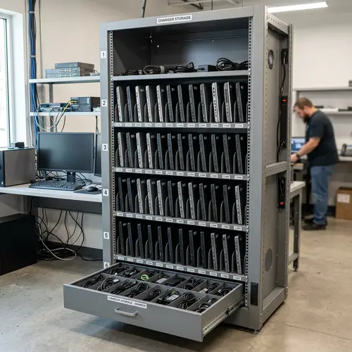 Efficient Tall Laptop Storage Rack with 6 Compartments