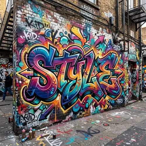 Vibrant Graffiti Art with 'STYLE' Design