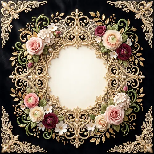 Captivating 3D Wedding Template with Intricate Floral Motifs