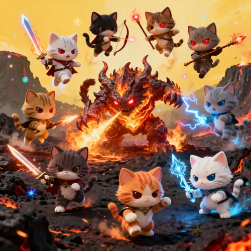 Epic Chibi Cat Battle Against Fuegoardiente