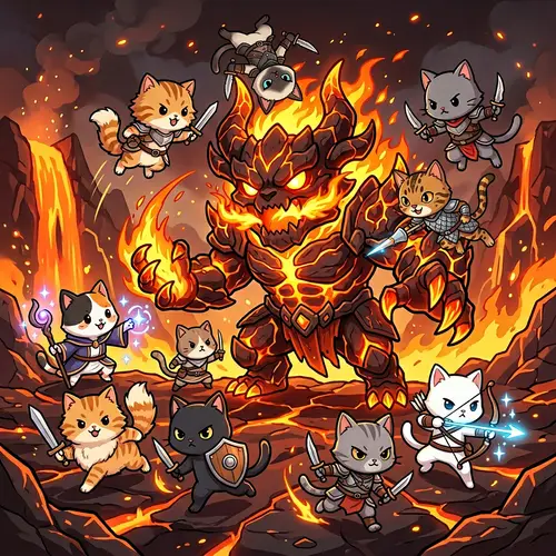 Epic Chibi Cat Battle Against Fuegoardiente