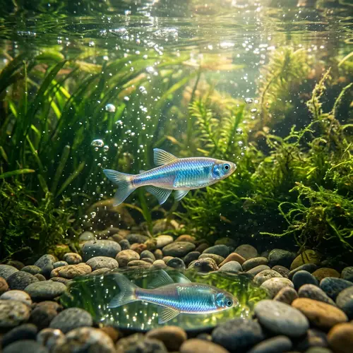 Graceful Small Fish Swimming in Crystal Clear Water