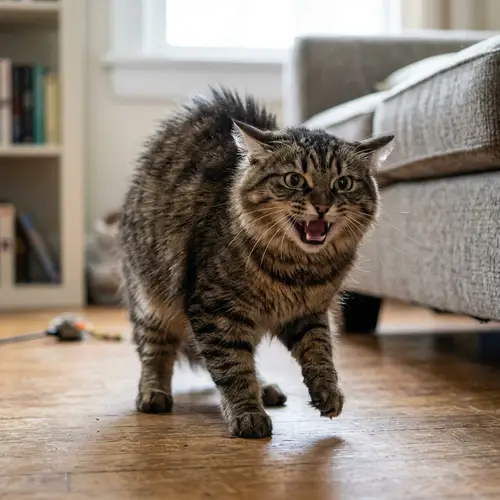 Intense Feline Display | Aggressive Cat Hissing