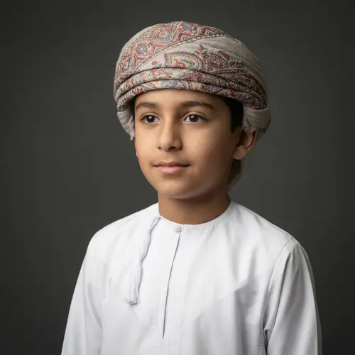 Authentic Omani Culture: Traditional Boy Portrait