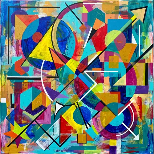 Colorful Geometric Shapes Abstract Art