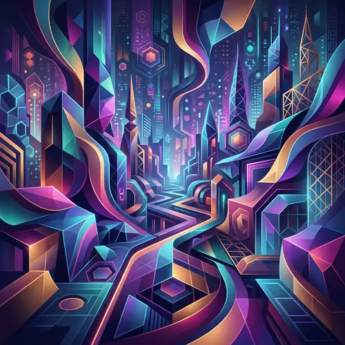 Mesmerizing Abstract Geometric Shapes: Futuristic Art