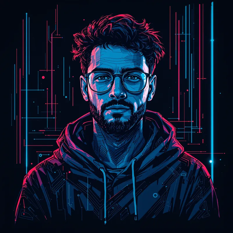 Futuristic Web3 Developer Portrait Futuristic Web3 Developer Portrait