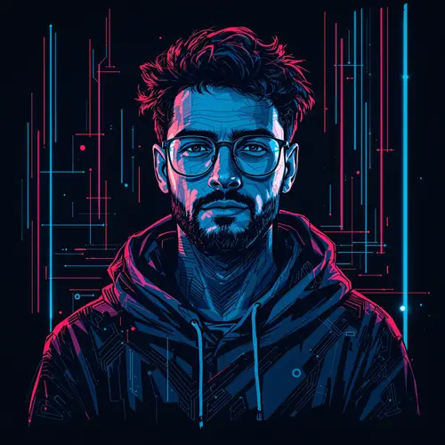 Futuristic Web3 Developer Portrait