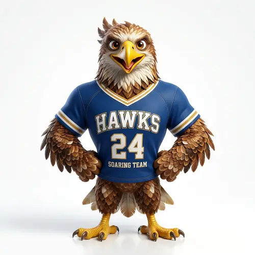Cheerful Eagle in Team Jersey Standing | 3D Illustration