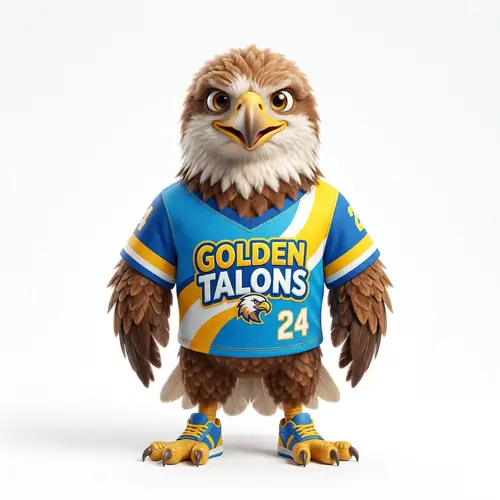 Cute Eagle in Team Jersey | Abstract Beauty in 3D Illustration