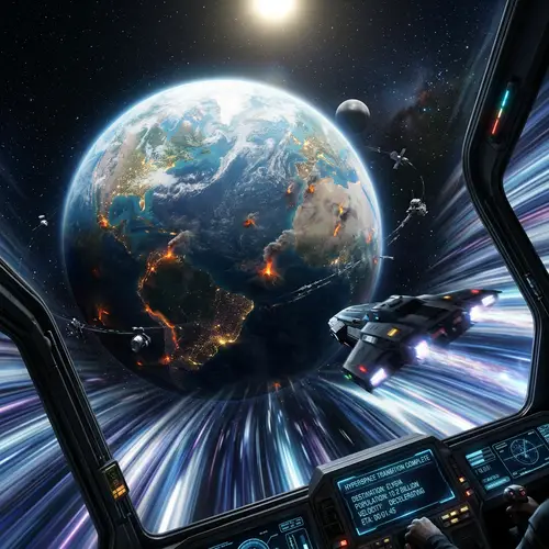 Stunning Planetary View from Spaceship Exit