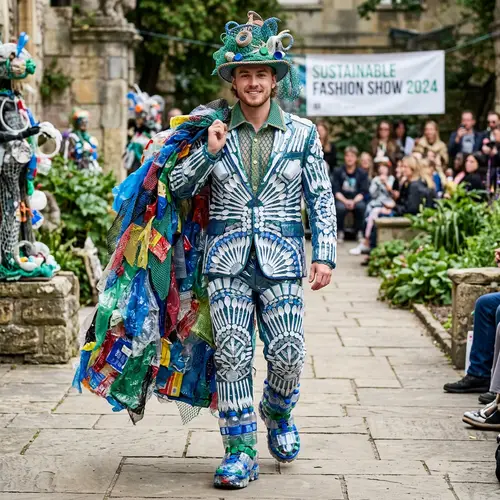 Recycled Men's Costume: Innovative Eco-Fashion Design