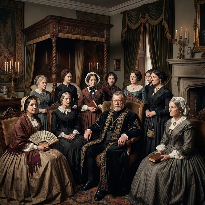 Pope John XII Surrounded by Women in Bedroom Scene