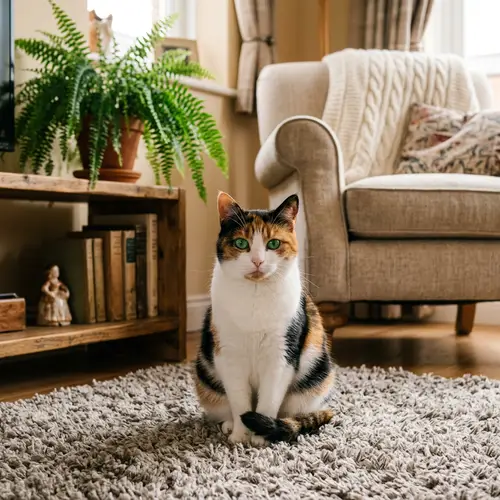 Detailed Representation of a Calico Domestic Cat