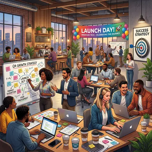 Vibrant Business Setting with diverse people and innovative energy