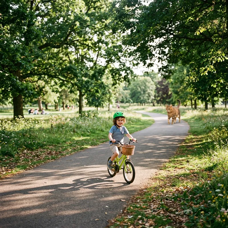 Riding Cat - Magical Bike Adventure in Lush Park