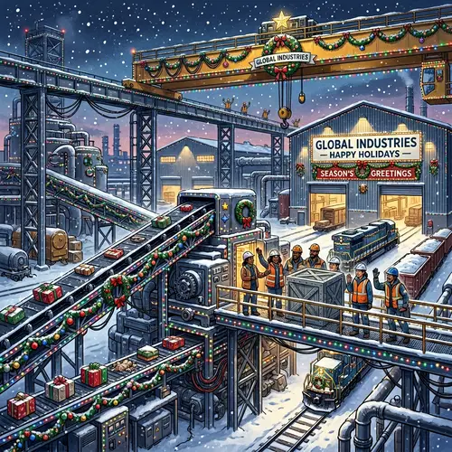 Industrial Company Holiday Background Illustration