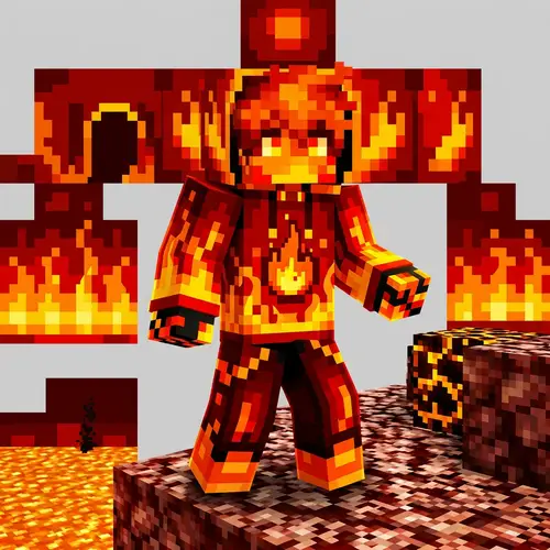 Fiery Boy Minecraft Skin - Hoodie Flame Design